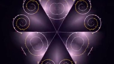 Parlak neon ışıkları ve karanlık uzayda parlayan dairesel desenlere sahip soyut geleceksel dijital arkaplan