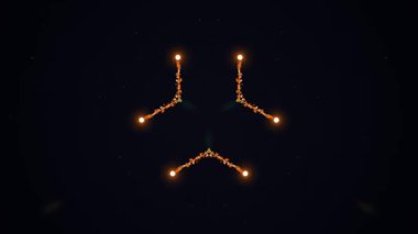 Gece gökyüzünde canlı havai fişekler patlıyor. Renkli desenler ve parlak ışıklar özel durumu kutluyor.