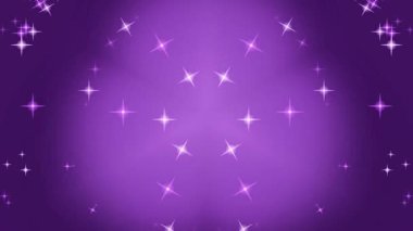 Parlak mor arkaplan, ışıl ışıl yıldızlar ve lüks markalaşma ve büyülü tema tasarım elementleri için ışıltılı efektler