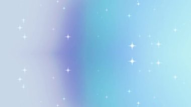 Işıltılı ve yıldızlı sakin mavi arka plan yumuşak pastel renklerle sakin ve büyülü bir atmosfer yaratıyor.