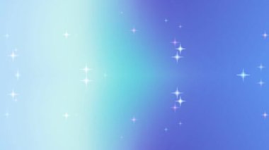 Dijital ortam ve yaratıcı şablonlara sahip grafik tasarım projeleri için parlak yıldızlı mavi gradyan