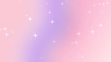 Estetik duvar kağıdı ve dekorasyon için yumuşak pastel pembe ve mor gradyan arkaplan üzerinde güzel yıldız deseni tasarımı