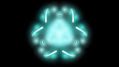 soyut şekillerle parlayan mavi ışık efektleri ve koyu arkaplan üzerindeki çizgiler enerjiyi ve gelecekçi teknolojiyi sembolize ediyor..