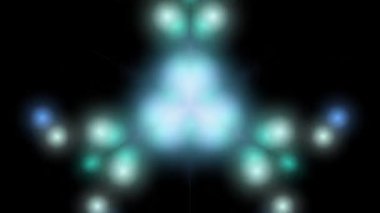 Aziz Patrick Günü için parlak mor ve mavi ışık efektleriyle parlak neon yonca tasarımı