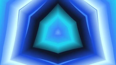 Parlayan ışık efektleriyle soyut mavi geometrik altıgen tasarımı modern teknoloji kavramlarının gelecekteki görsel temsilini yaratıyor.