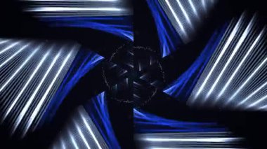 Mavi ve beyaz soyut geometrik şekiller modern tasarımda dinamik çizgiler ve canlı renkler ile fütüristik bir model oluşturur.