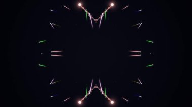 Canlı ışık ve dinamik desenli renkli havai fişek patlaması geceleri büyüleyici bir görsel etki yaratıyor.