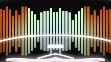 Siyah arkaplanda renkli dijital dalga formu grafiği. Beyaz çizgiler, turuncu ve yeşil çizgilerle canlı bir görsel etki yaratan dalga formunun zirvelerini ana hatlarıyla çiziyor..