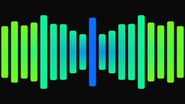 Siyah arkaplan üzerinde renkli ses dalgası grafiği, ses sinyali ve müzik frekansı analizini farklı renklerle temsil ediyor.