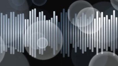 Müzik ve ses iletişim sistemleri için dijital sinyal işleme ve ses teknolojisini temsil eden ses dalgası görselleştirmesi.