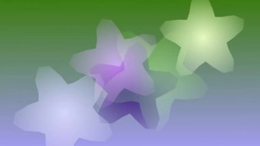 Sakin yeşil ve mavi bir arka planda yumuşak pastel renkli yıldızlar sakin ve huzurlu bir atmosfer yaratıyor..