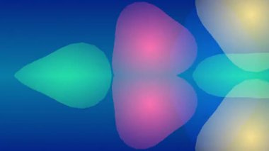 Renkli şeffaf şekiller ve yumuşak gradyan renkler dijital tasarım arkaplanları için görsel olarak çekici bir soyut sanat kompozisyonu oluşturur.