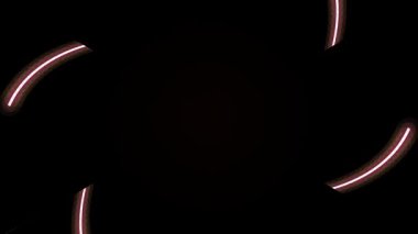 Parlak neon ışık çemberi modern görsel efektler ve sanatsal sunumlar için büyüleyici bir soyut tasarım elementi oluşturuyor.