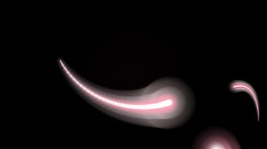 Yedi numaralı parlak neon, soyut akış eğrileri ve koyu bir arka planda parlak pembe ışıklandırma dinamik görsel efekt yaratıyor..