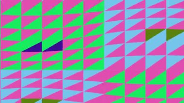 Modern soyut tasarımda dijital sanat yaratıcılığı arka planlarında pembe yeşil mavi üçgenler içeren renkli geometrik desen.