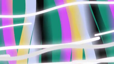 Canlı neon hatları, renkli ve soyut bir arkaplanda dönen şekillerle kesişir ve dinamik görsel kontrast ve enerjik hareket yaratır..