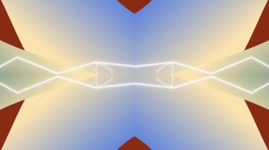 Canlı renklere sahip simetrik soyut geometrik şekiller ve çevrimiçi sanatsal ifade ve dijital yaratıcılık için görsel olarak çekici tasarımlar yansıtan modern desenler.