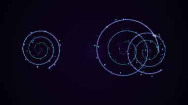 Gökcisimleri ile çoklu örtüşen yörüngeler sadece bilimsel illüstrasyon ve astronomi araştırmaları için karanlık bir uzay ortamında görselleştirildi..