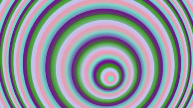 Canlı pastel renkli eşmerkezli daireler görsel olarak çekici, girdap desenli bir tasarımda optik bir illüzyon yaratıyor..