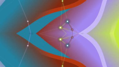 Birbirine bağlı şekil ve düğümlere sahip canlı soyut geometrik desen, modern dijital tasarım ve yaratıcı ilham için mükemmel..