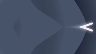 Parlayan neon ışıkları koyu mavi arkaplanda geometrik şekilleri aydınlatarak modern ve soyut bir dijital sanat yaratıyor..