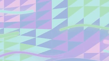 Uyumlu mor, mavi ve yeşil renkler içeren yumuşak pastel geometrik desen soyut görsel efekt oluşturur.