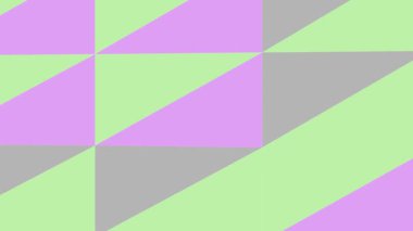 Pastel renkler ve üçgen şekiller içeren renkli geometrik desen, çeşitli uygulamalar için görsel olarak çekici ve modern bir tasarım yaratıyor..