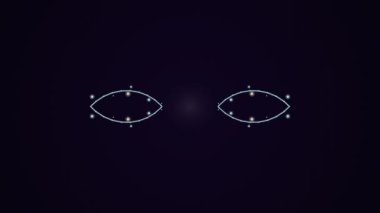 Parlayan neon gözler fütürist siber punk temalı dijital illüstrasyon parlayan neon ışıklar fütüristik teknoloji kavramı sanat modern görseller.