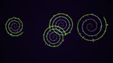 Derin uzayda parlayan neon yeşil ve mor girdapları ile canlı sarmal galaksi, göksel güzelliği ve kozmik harikayı sergiliyor, gelecekteki ve gerçeküstü atmosferi yaratıyor..