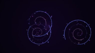 Astronomi ve uzayı temsil eden koyu mor arkaplandaki noktalar ve birbirine bağlı çizgilerle parlayan mavi gökyüzü navigasyon çizelgeleri.