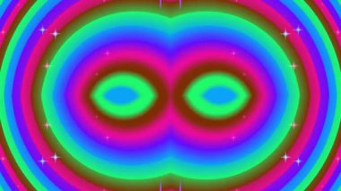 Parlak renkli soyut arkaplan. Neon parıltısı ve ışıltılı efektler. Ortasında seksen sekiz numara var..