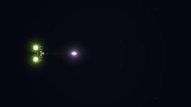 Evrenin karanlık uzay manzarasında parlayan gök cisimleri ve parlak yıldızlar..