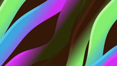 Renkli soyut dalgalı çizgiler, değişen yanardöner renkler ve gradyanlar, dalgalı kıvrımlar ve dalgalı renkler ile koyu kahverengi arkaplan üzerinde dinamik görsel efekt yaratır..
