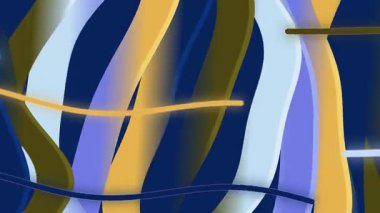 Canlı mavi, sarı ve beyaz dalgalı çizgiler dinamik hareketlerle akıyor ve modern bir fütürist arka plan tasarımı yaratıyor..