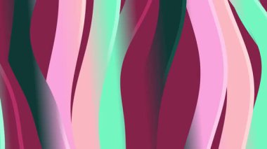 Pembe ve yeşil tonlarda canlı dalgalı çizgiler sanatsal ifade ve yaratıcı ilham için dinamik soyut desen oluşturur..