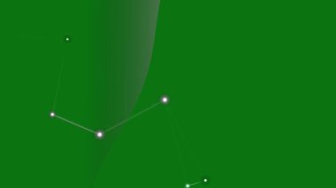 Astronomi meraklıları için parlak yeşil bir zemin üzerinde takımyıldız ve yıldızların yer aldığı göksel navigasyon şeması.