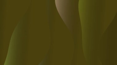 Zeytin yeşili ve kahverengi soyut sıvı şekilleri kıvrımlı çizgiler ve pürüzsüz dokular modern bir dijital sanat tasarımı konsepti oluşturuyor..