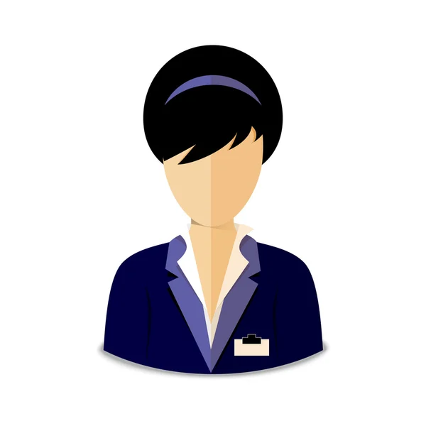 Icon, avatar, beautiful woman, worker, administrator, vector illustration — стоковый вектор