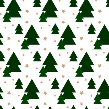 Vektör Dikişsiz retro desen, üçgen siluet Noel ağaçları. Modern hipster arka plan. Kullanılabilir duvar kağıdı, desen dolgularını, web sayfasının arka plan için. Yıldız