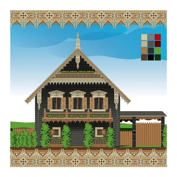 Old wooden house — Stock Illustration Old wooden house Vector Graphics