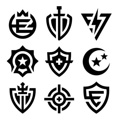 Esports Organizasyonu Markası için Siyah ve Beyaz Vektör logosu