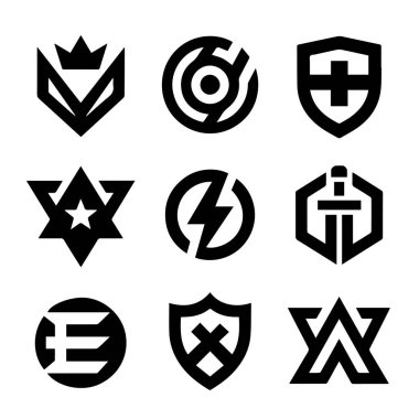 Abstract Icon Vector Black White For Competitive Gaming Logo
