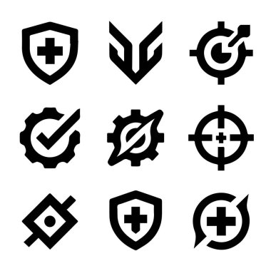 Modern Oyun Markası Kimliği için Siyah ve Beyaz Esports Logo Vektörü