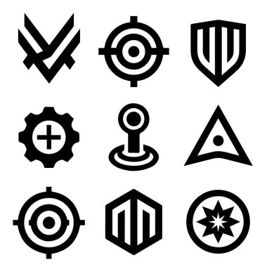 Siyah ve Beyaz Minimalist Biçimli Cesur Esports Kumar Logosu Vektörü