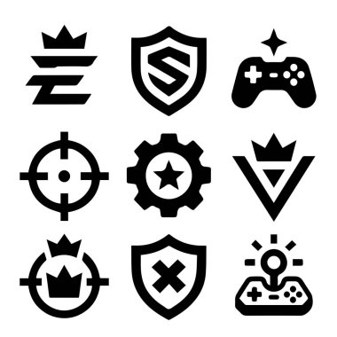 Özel Esports Logosu Tournaments Takımı için Siyah Beyaz Vektör Tasarımı