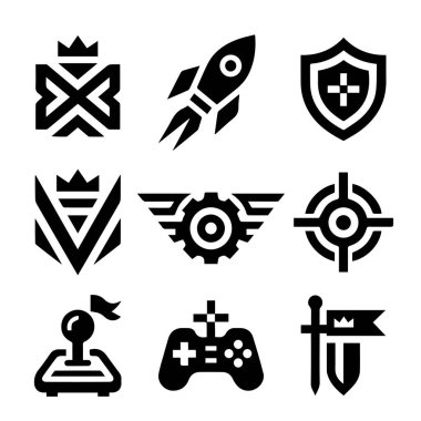 Minimal Monochrome Gaming Logo Vector Perfect For Esports Jersey Print