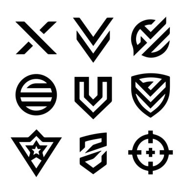 Yüksek Karşıtlıkta Güçlü Oyun Klanı Sembol Vektörü Siyah Beyaz