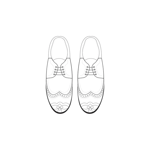 Ilustración de dibujo a mano vectorial con zapatos de moda para hombres . — Vector de stock