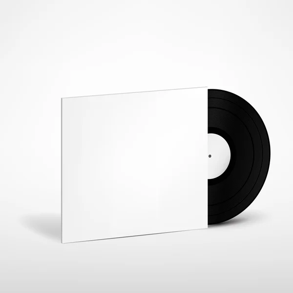 Vinyl Record met Cover Mockup — Stockvector