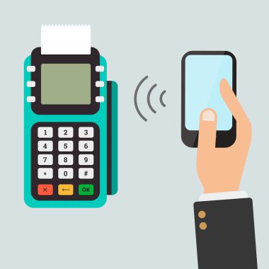POS terminal ödeme smartphone tarafından onaylar..